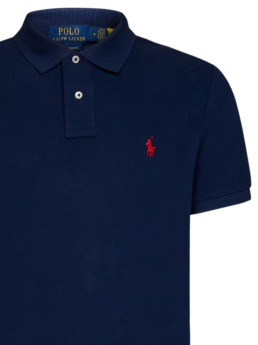 Polo Ralph Lauren Classic Blue Polo Shirt With Embroidered Logo