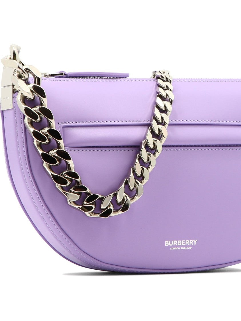 Burberry Half-Moon Calf Grain Leather Bag