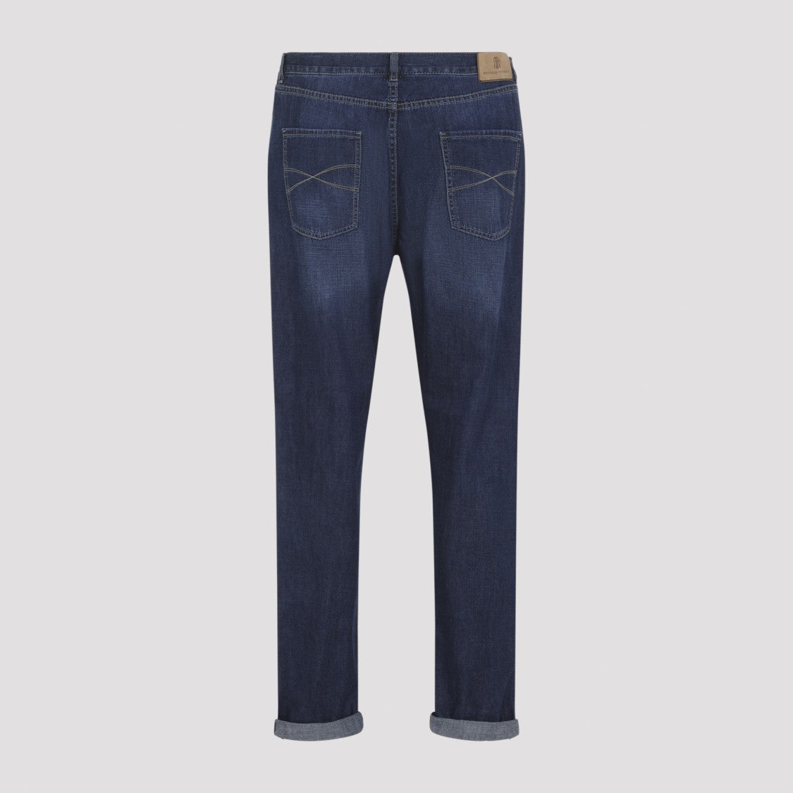 Brunello Cucinelli Classic Straight-Leg Jeans With Distinctive Stitching