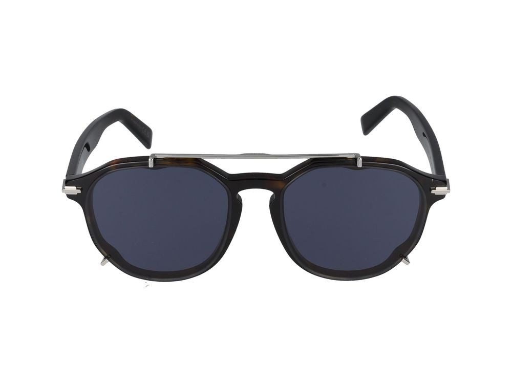 Dior Geometric Frame Sunglasses With Distinctive Silver Accents