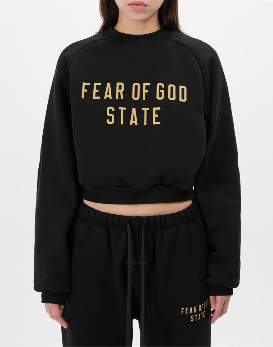Fear Of God Essentials Logo Fleece Cropped Sweatshirt