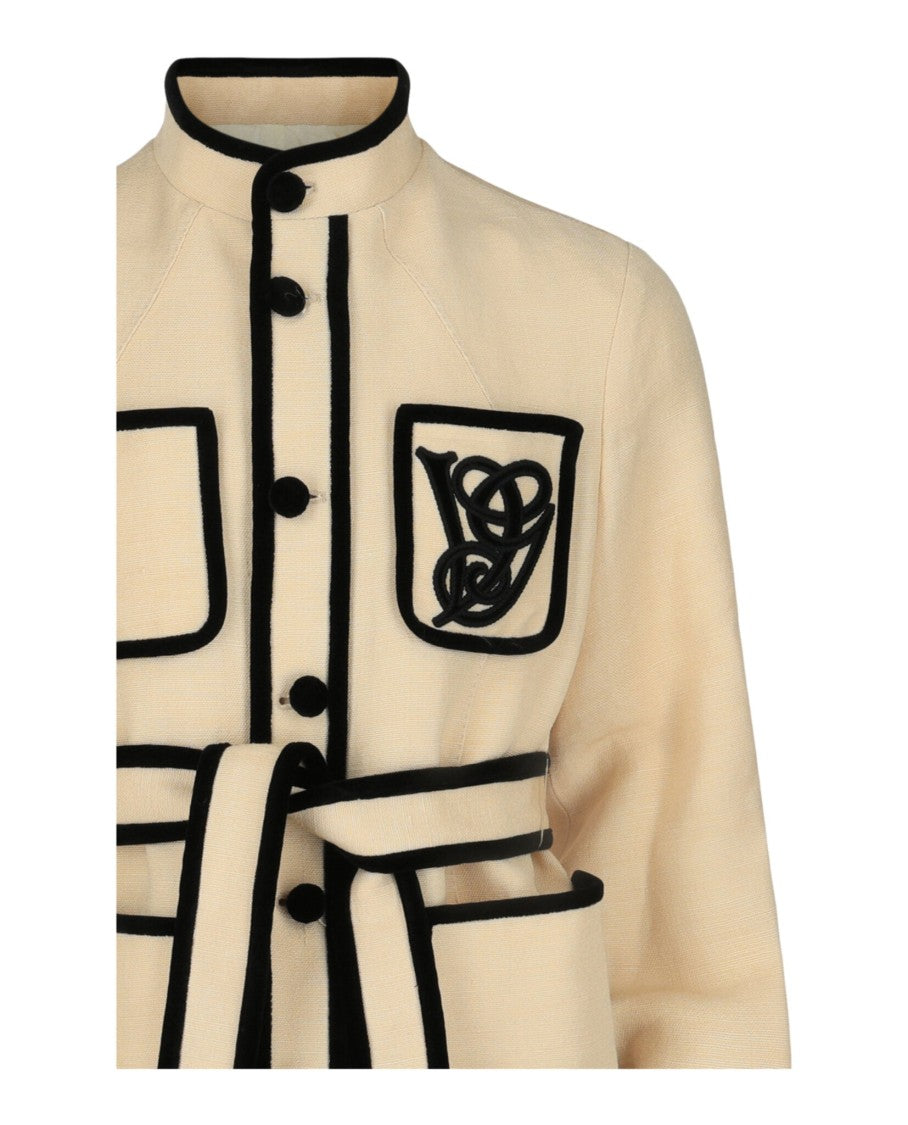 Valentino Double-Breasted Long Blazer