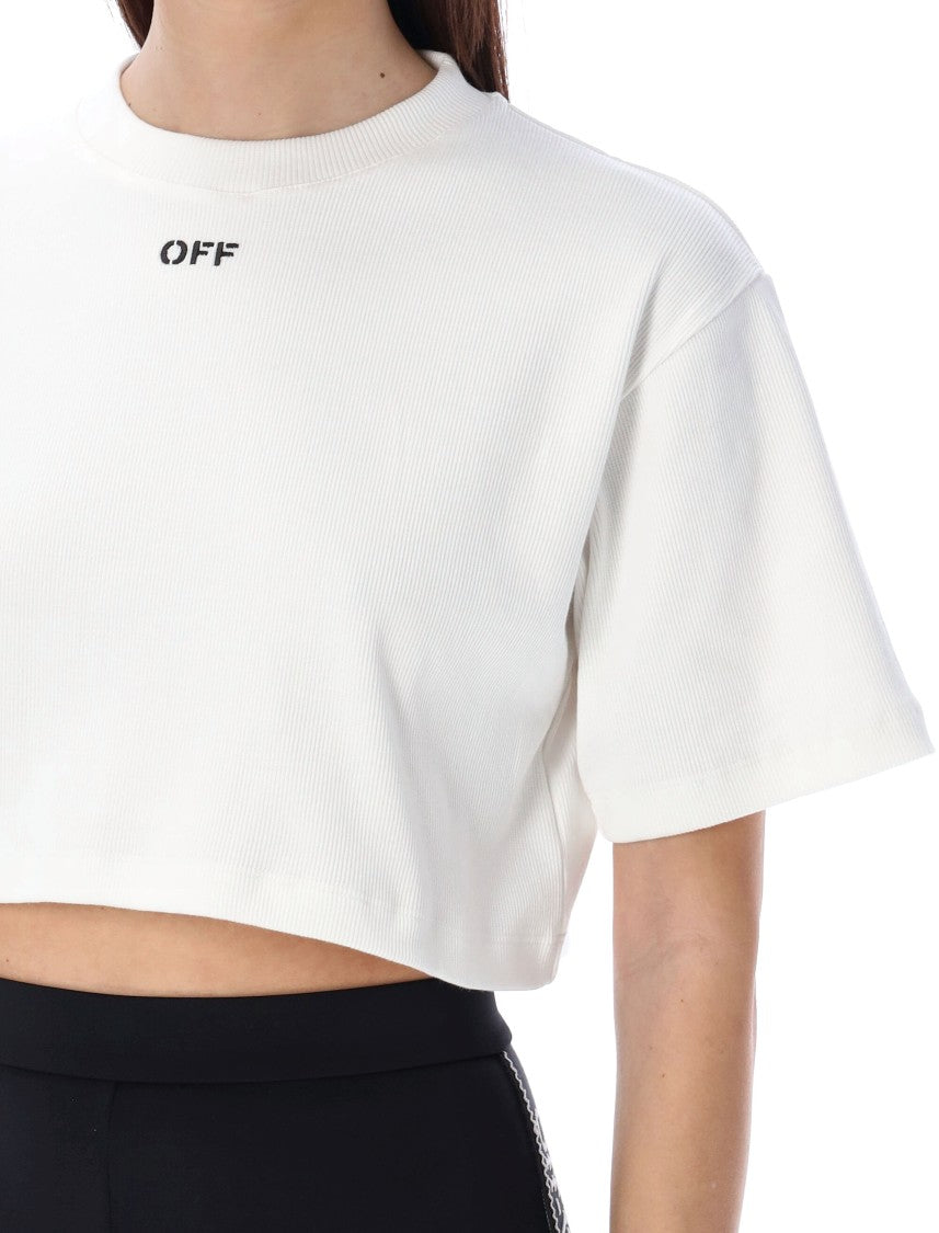 Off-White Off Stamp Rib Cropped Tee