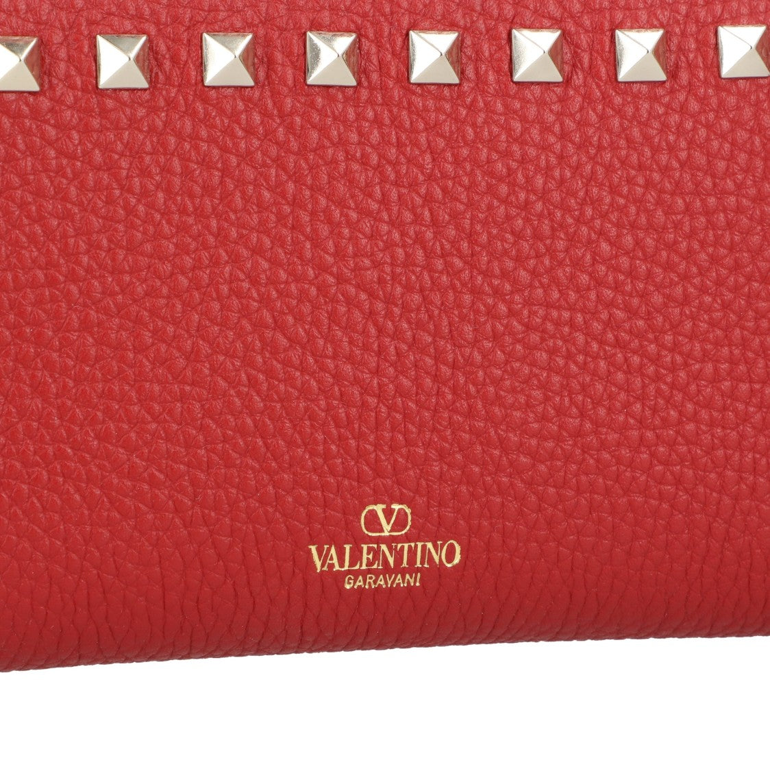 Valentino Leather Wallet With Zip And Rockstads
