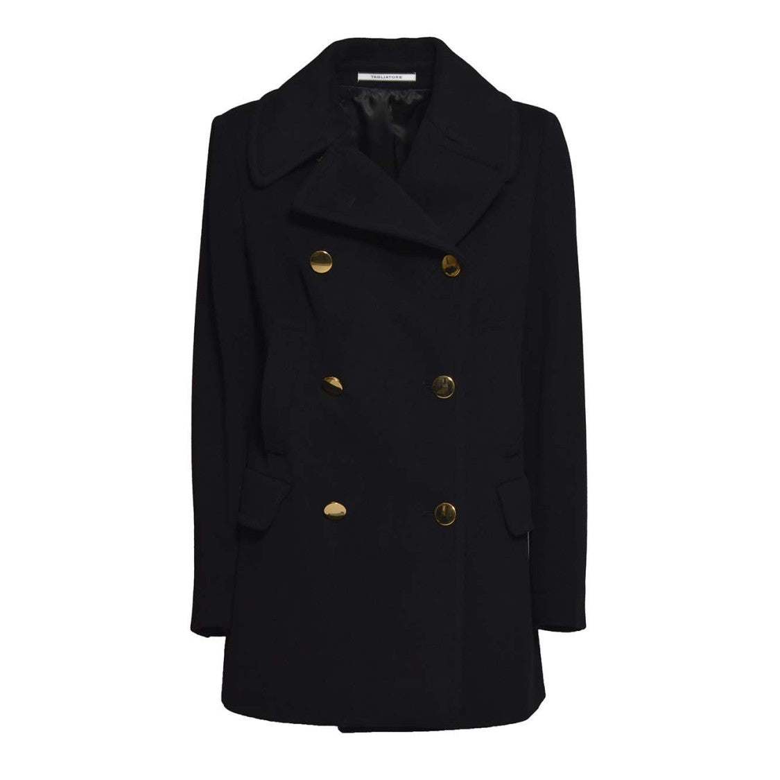Tagliatore Black Cashmere And Wool Blanche Coat