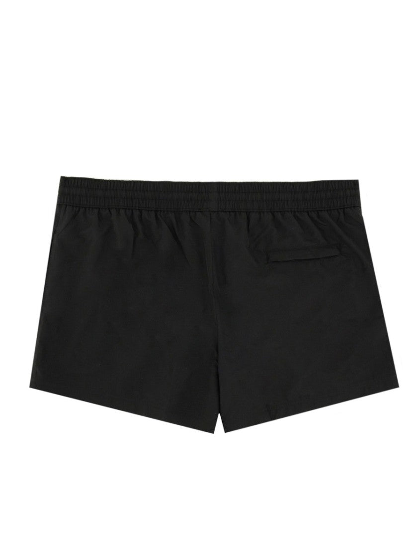 Dolce & Gabbana Black Logo Plaque Swimsuit