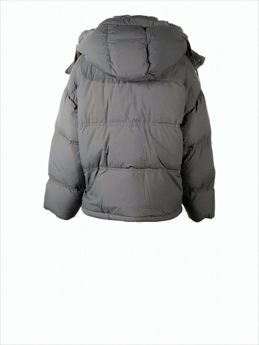 Ami Boxy Cropped Padded Jacket With Detachable Hood