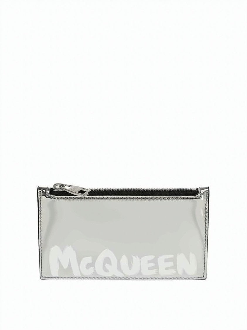 Alexander Mcqueen Rectangular Wallet In Laminated Leather With Reflective Finish