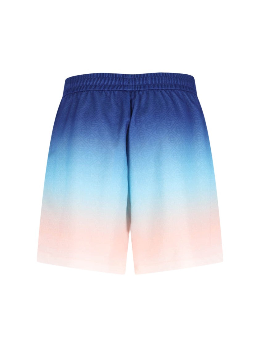 Casablanca Gradient Monogram Shorts With Elasticized Waistband