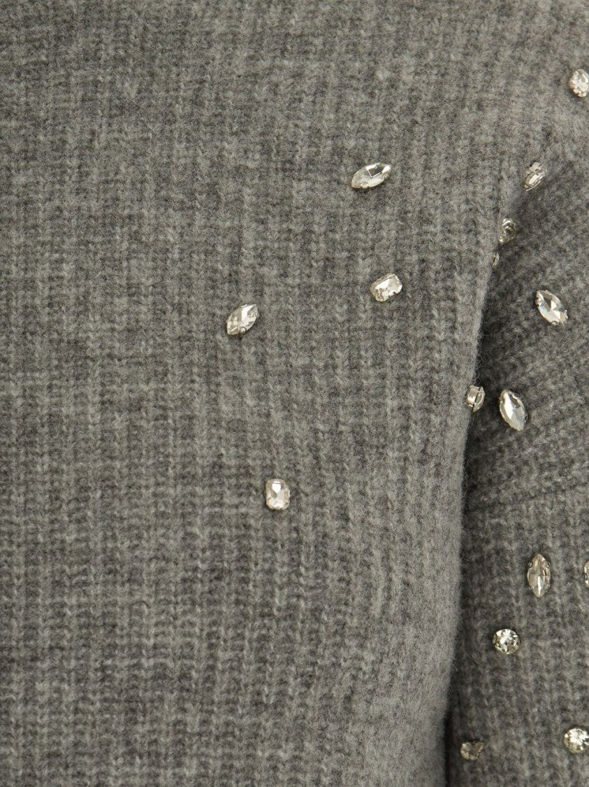 Liu Jo Textured Knit Sweater With Sparkling Embellishments