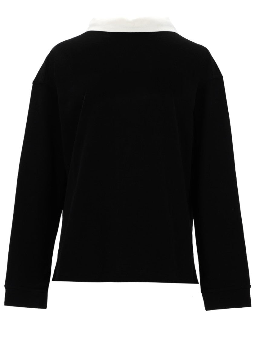 Khaite Faithful Silk Contrast Collar Polo Shirt