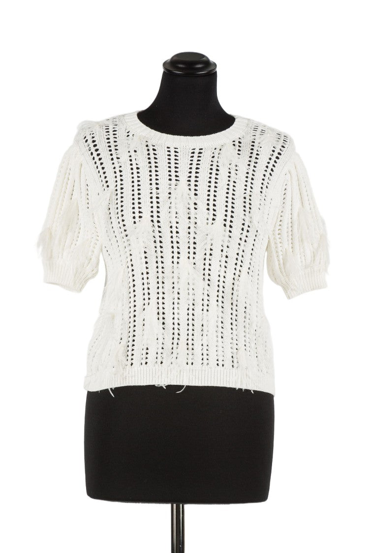 Twin-Set Openwork Short-Sleeved Knit Top
