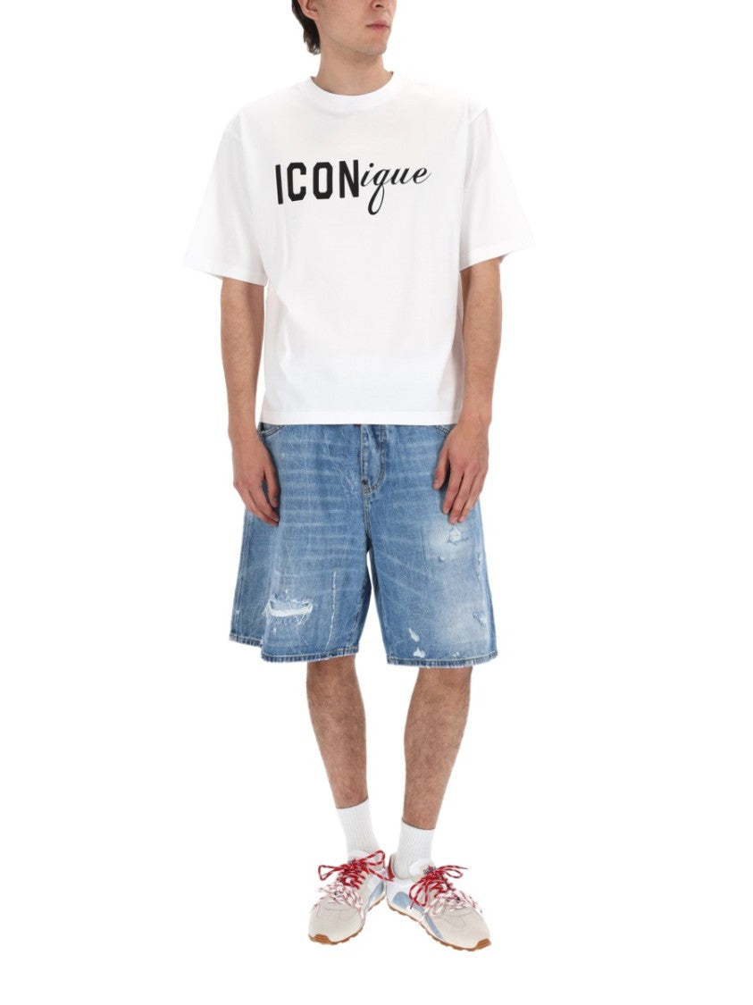 Dsquared2 Surfer Light Blue Distressed Shorts