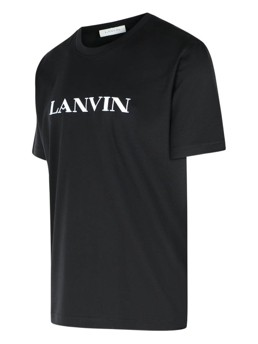 Lanvin Black Bold Logo Print Cotton T-Shirt