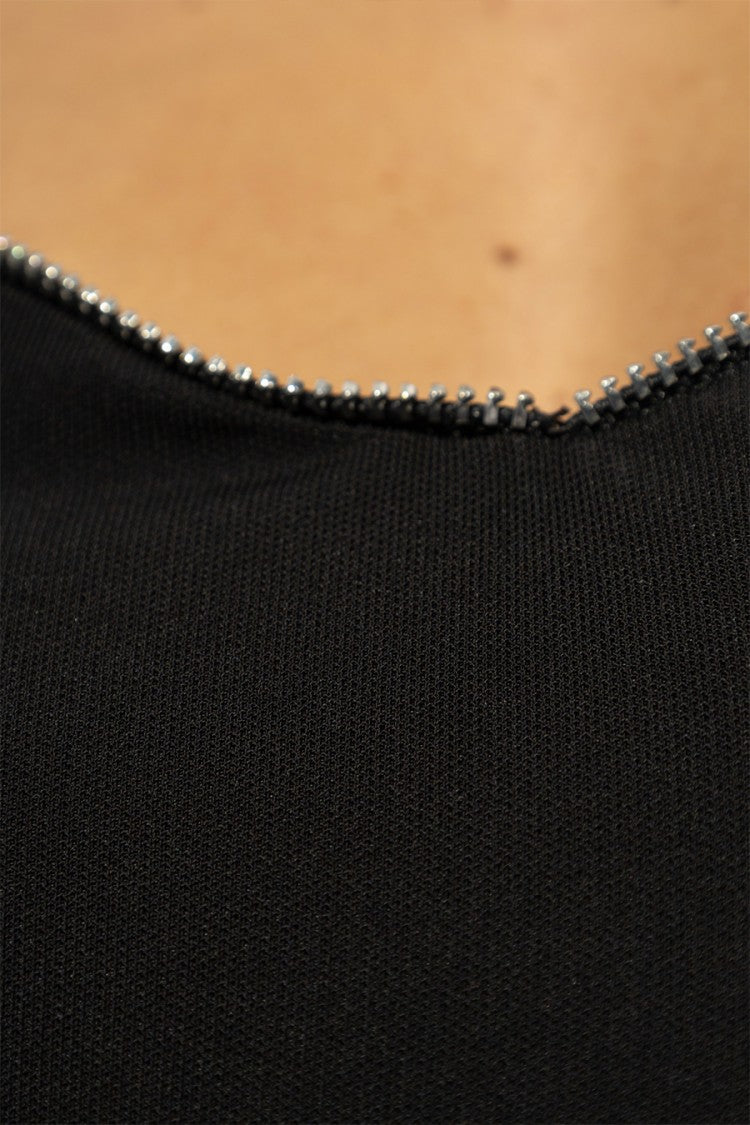 Dsquared2 Fitted Black Dress With Off-The-Shoulder Sleeves And Sweetheart Neckline