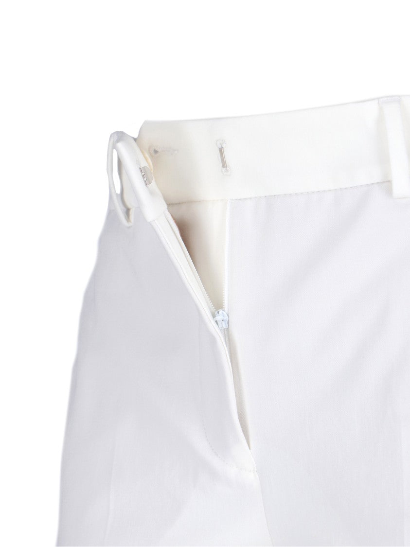Incotex White Cotton Straight-Leg Pants With Medium Rise