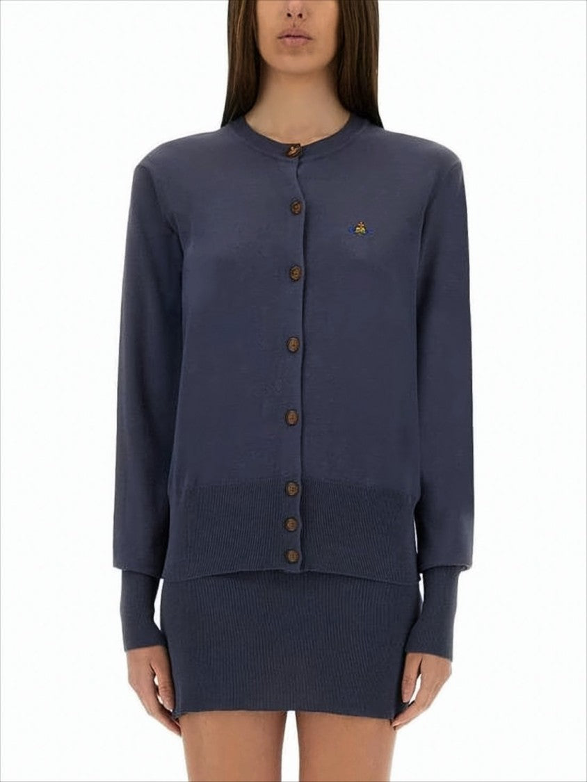 Vivienne Westwood Button-Down Knitted Sweater With Embroidered Emblem