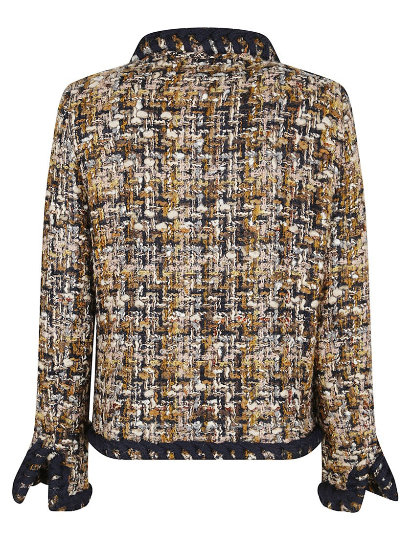 Etro Textured Tweed Jacket With Metallic Buttons