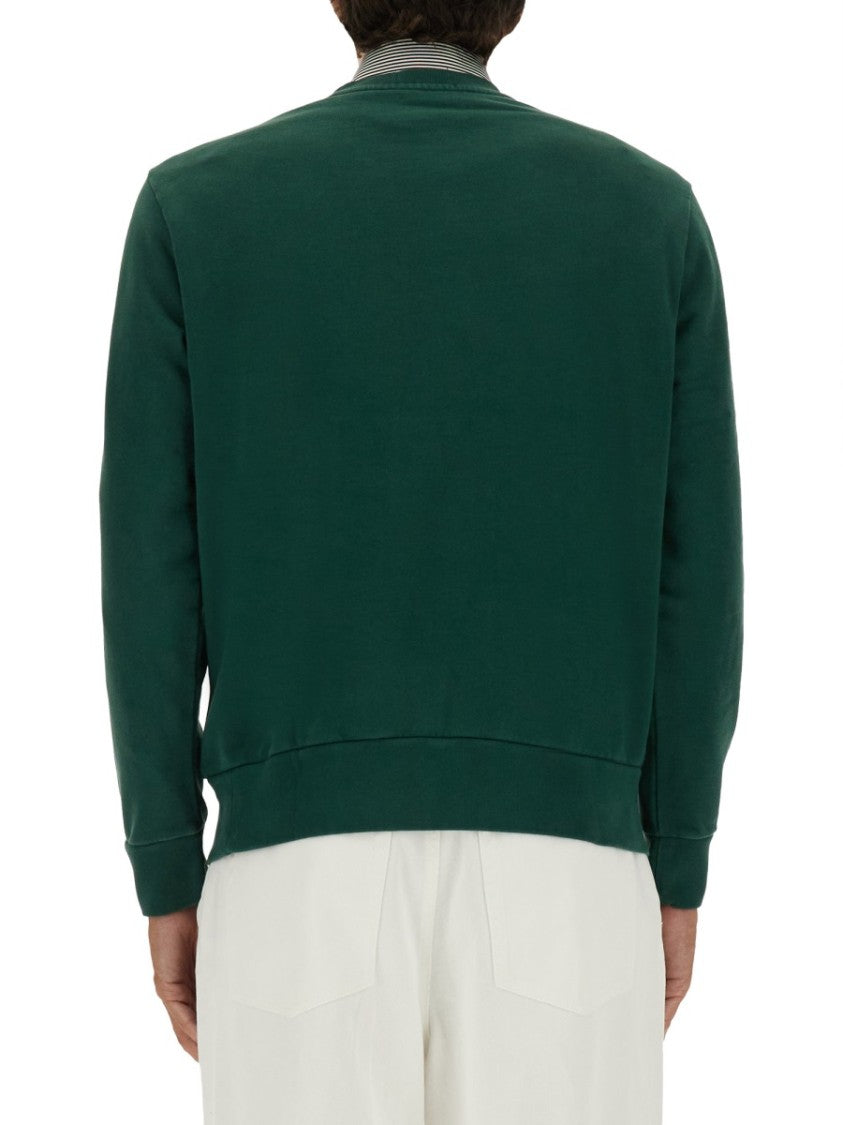 Polo Ralph Lauren Crewneck Sweatshirt In Smooth Green Cotton Jersey