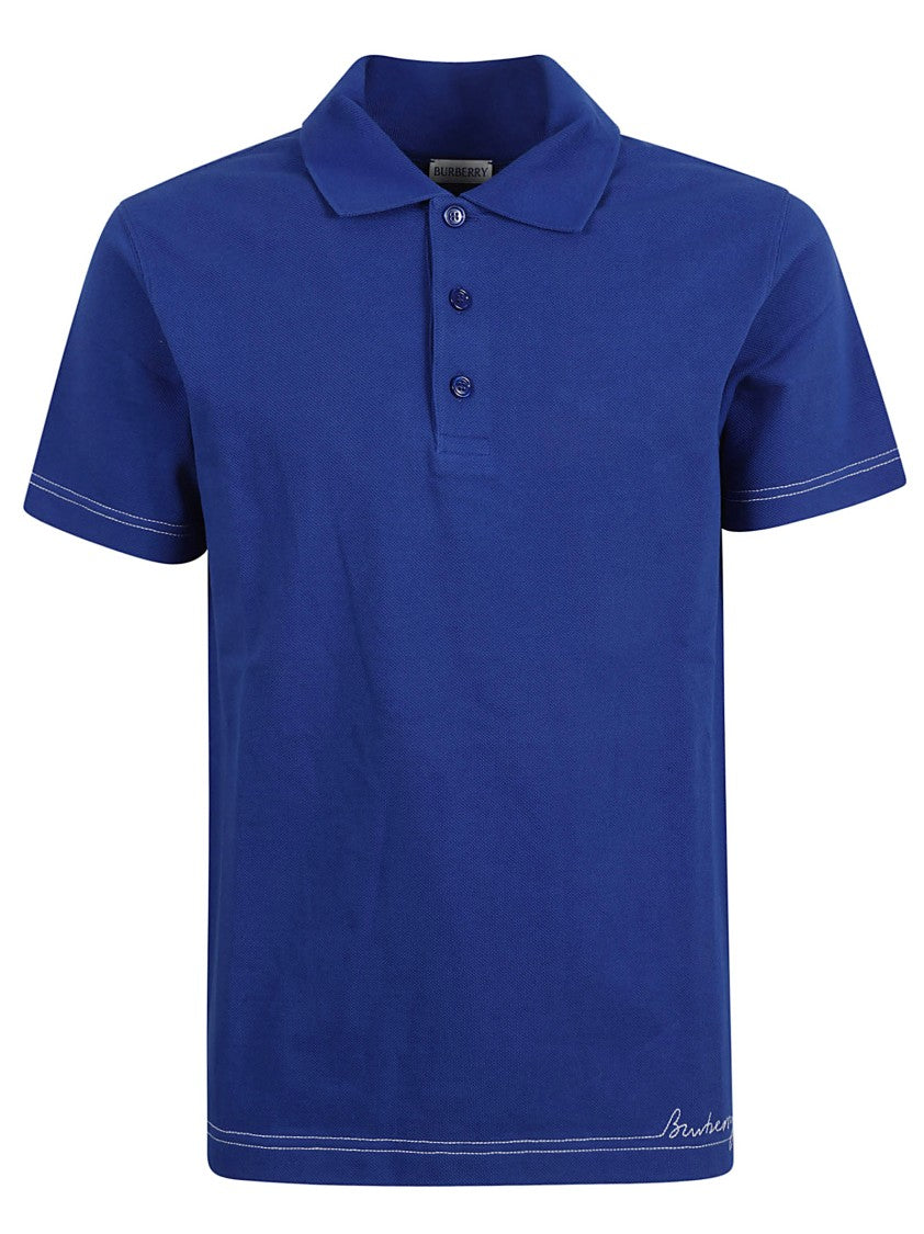 Burberry Structured Collar Polo Shirt With Three-Button Placket