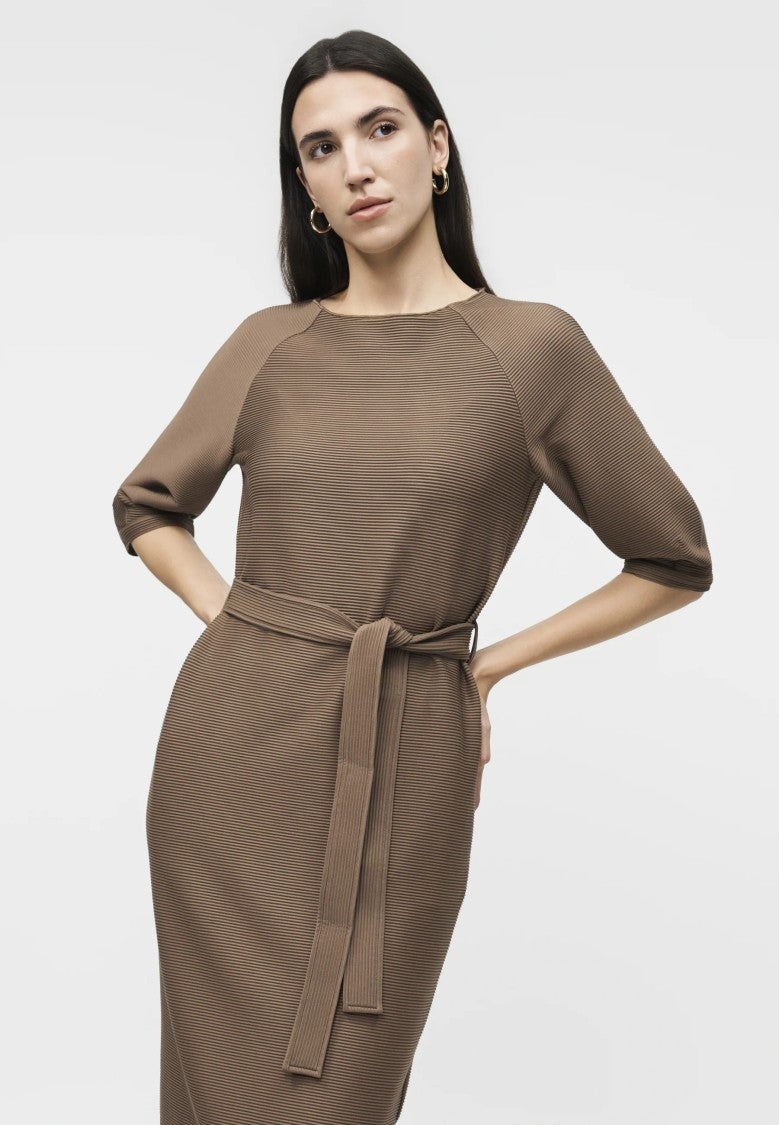 Max Mara Knee-Length Dress With Elbow-Length Sleeves And Ribbed Texture