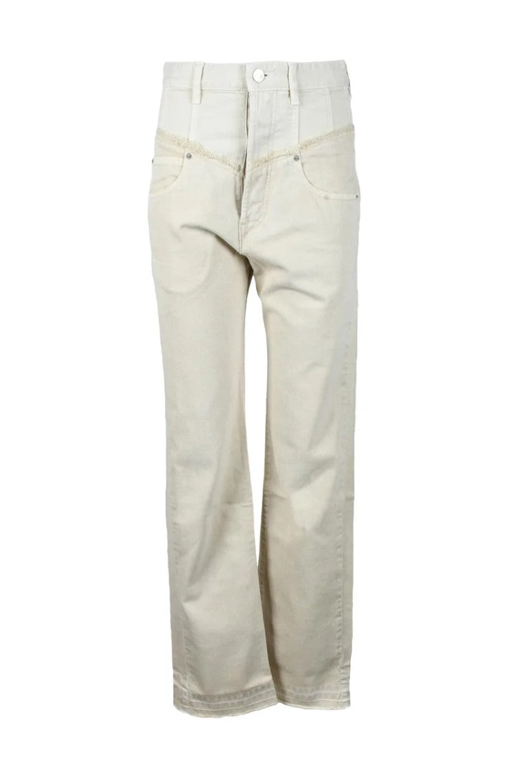 Isabel Marant Straight-Leg Mid-Rise Beige Jeans