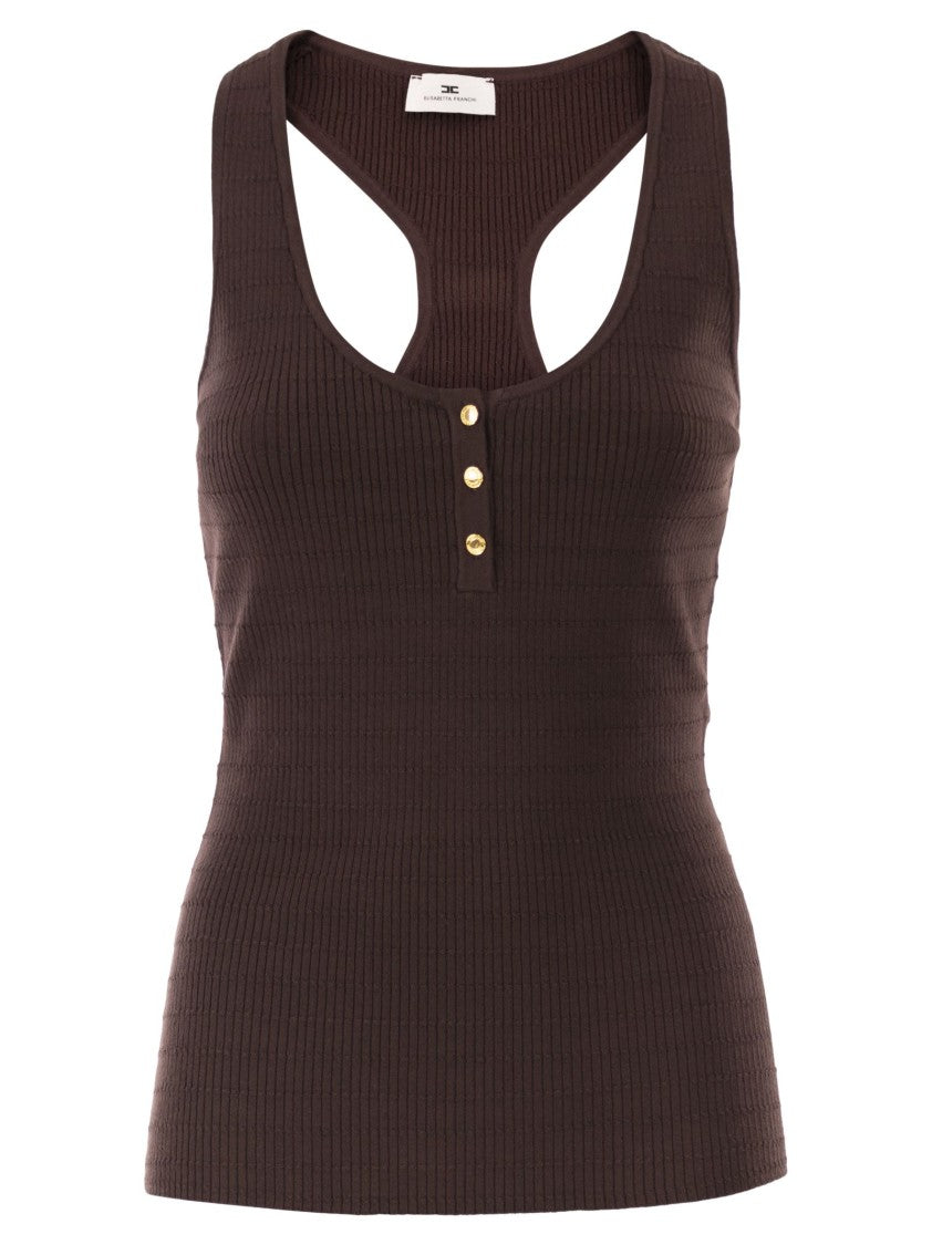 Elisabetta Franchi Micro-Cable Knit Top