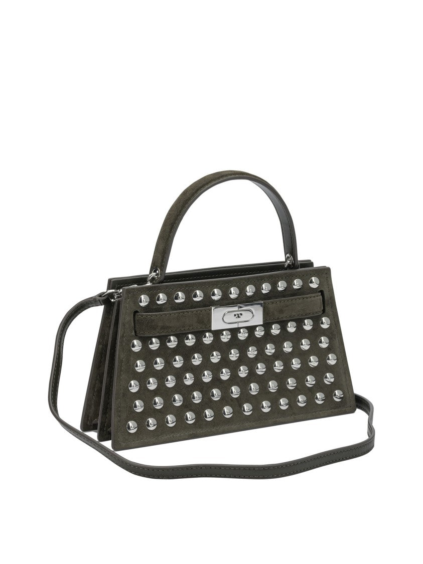 Tory Burch Trapezoidal Suede Bag With Metallic Studs