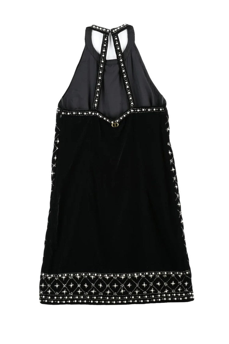 Twin-Set Velvet Dress Pearls - Black