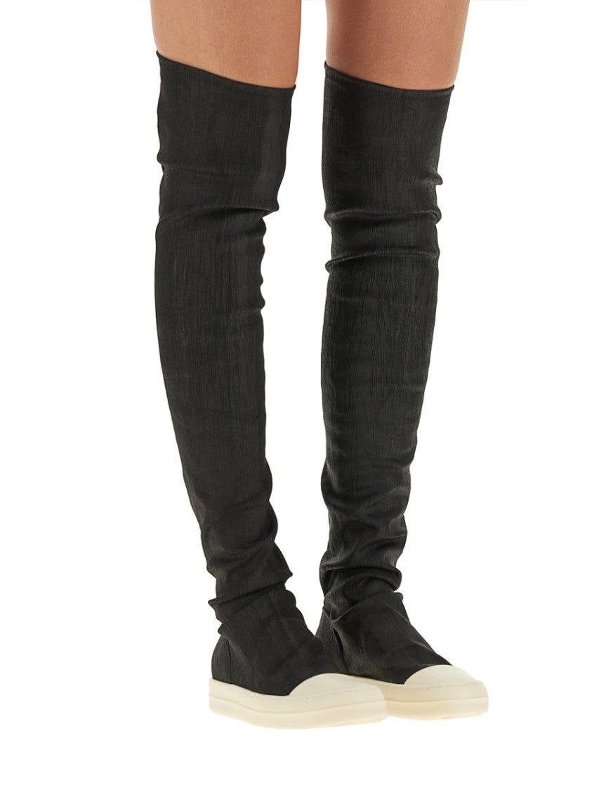 Drkshdw By Rick Owens Denim High Top Sneakers