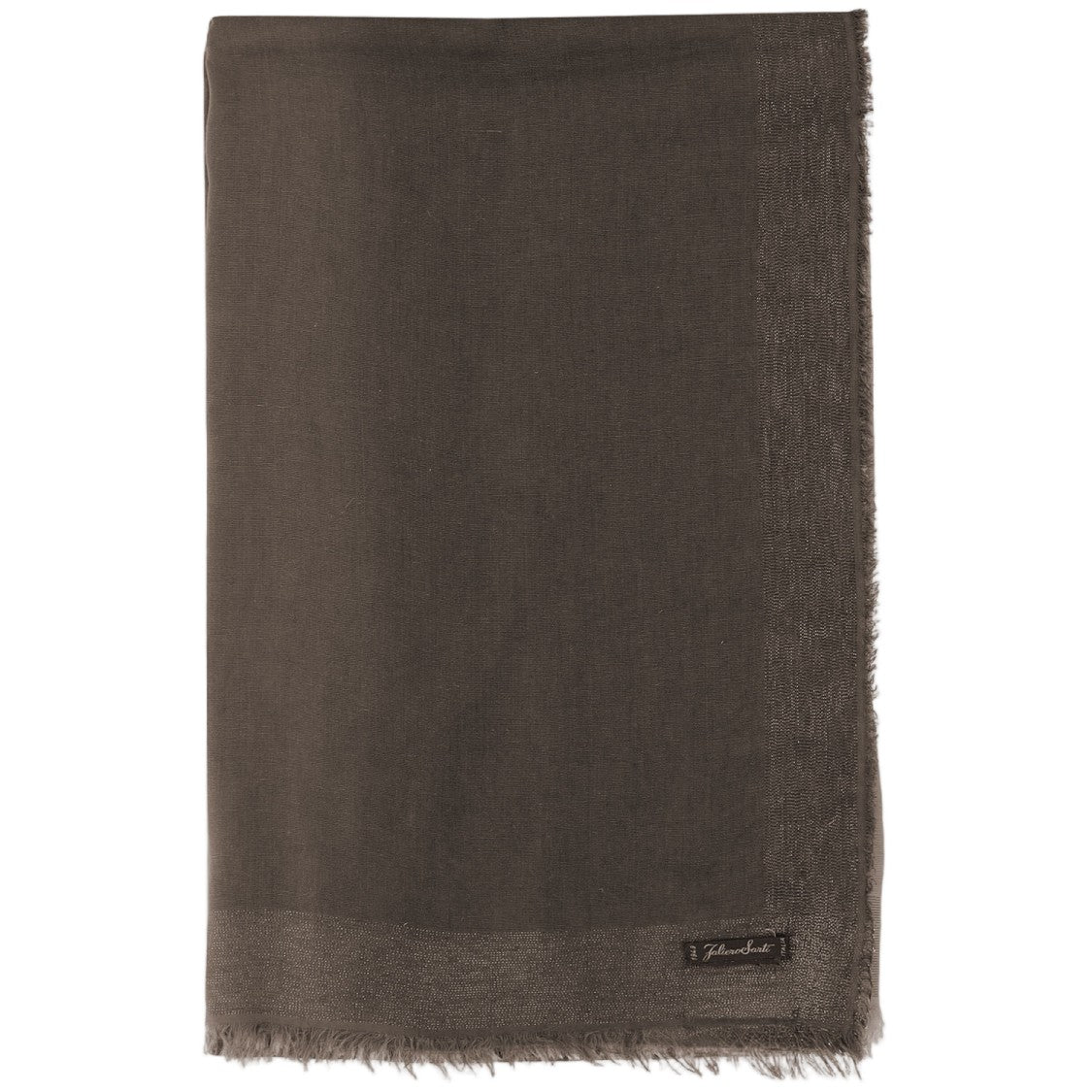 Faliero Sarti Gradient Brown Fringed Scarf In Soft Rayon Blend