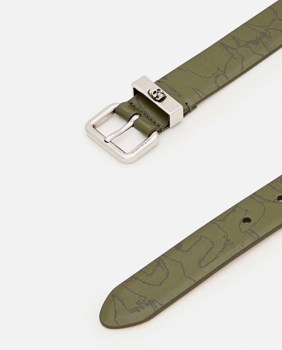 Alexander Mcqueen Skull Loop Leather Belt