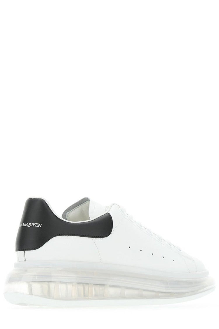 Alexander Mcqueen White Leather Sneakers With Transparent Sole