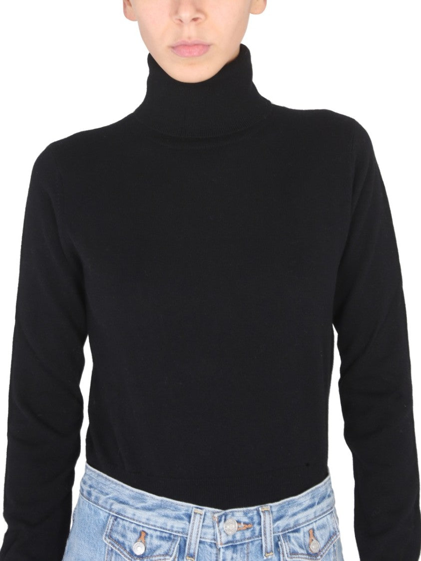 Ballantyne Fitted Long-Sleeve Turtleneck With Cross-Neck Design