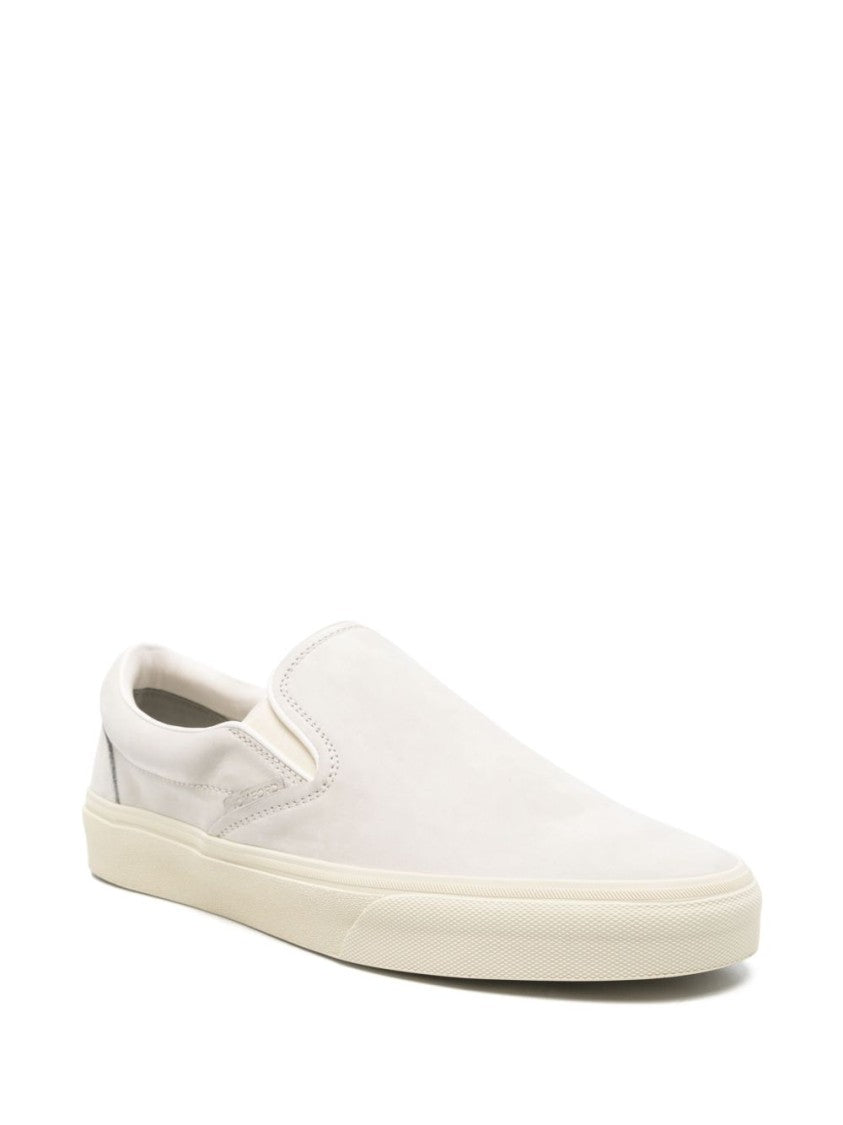 Tom Ford Slip-On Sneakers With Cream Calf Suede Upper