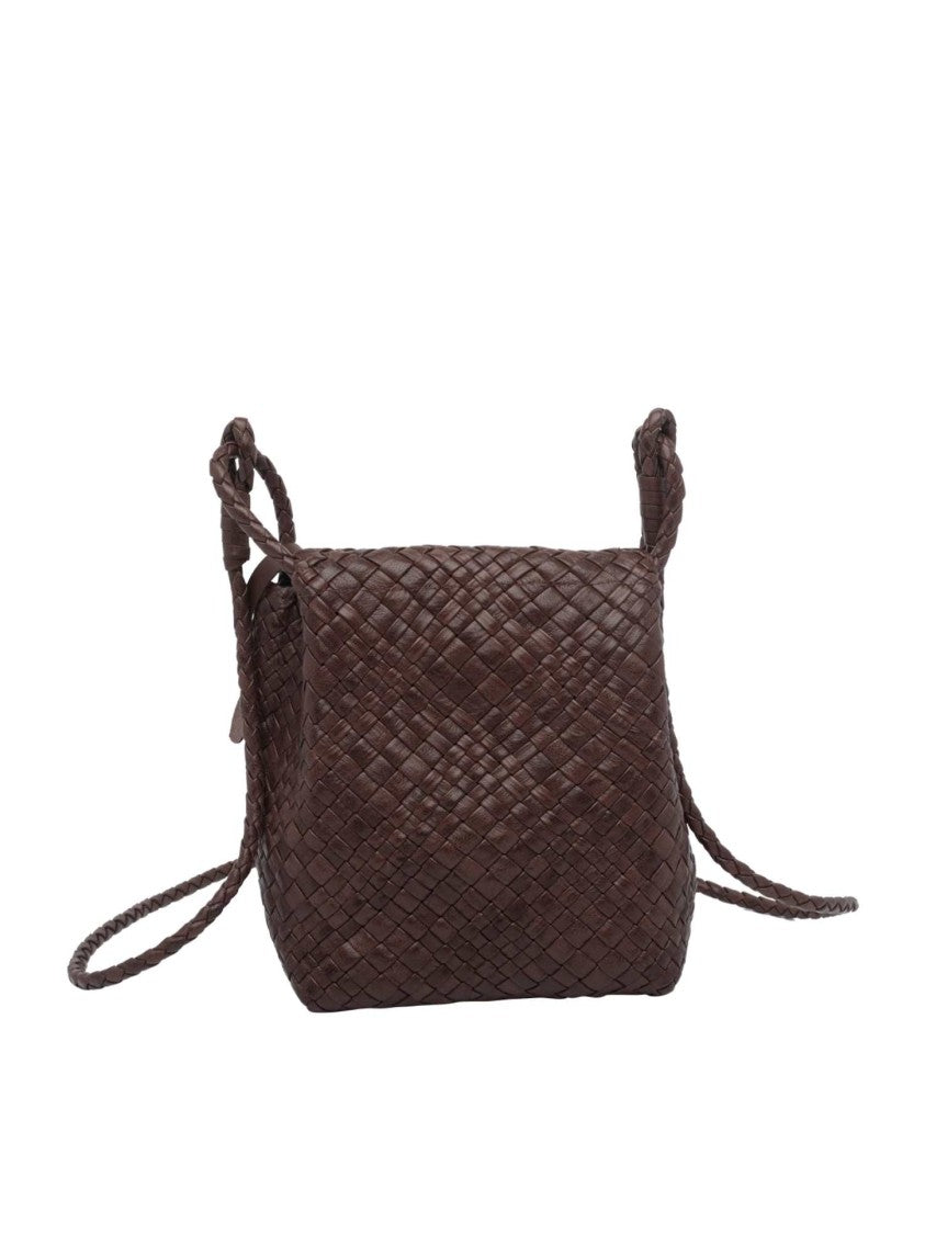 Ibeliv Chocolate Romance Woven Leather Shoulder Bag