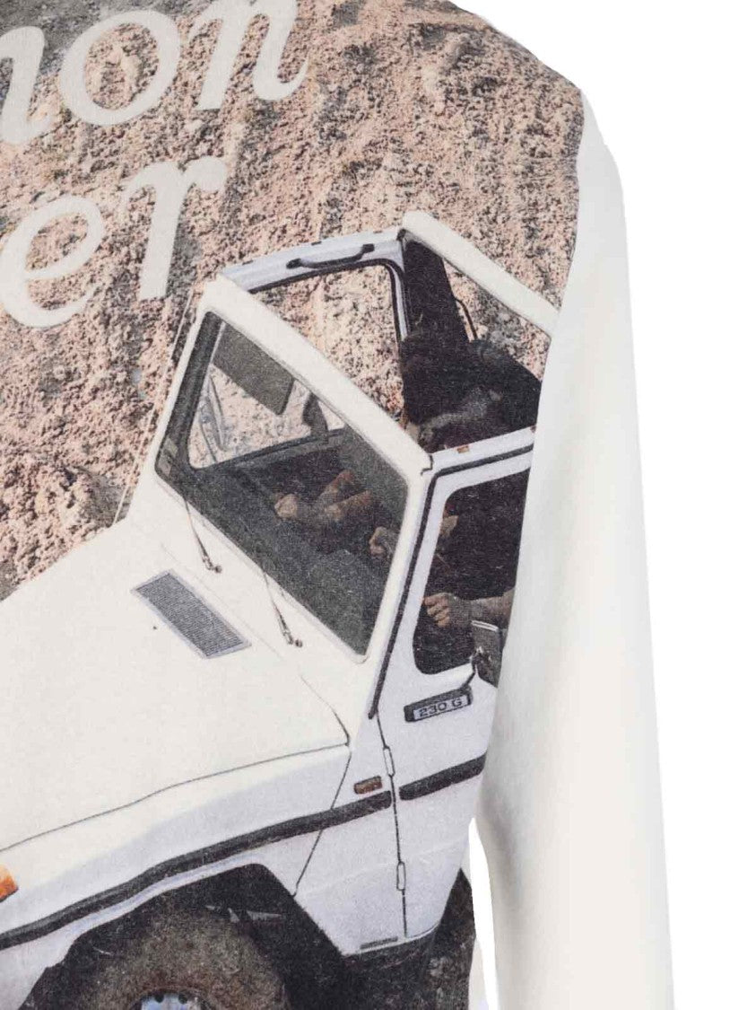 Moncler Genius Nigo Logo Crew Neck Sweatshirt, In White Cotton