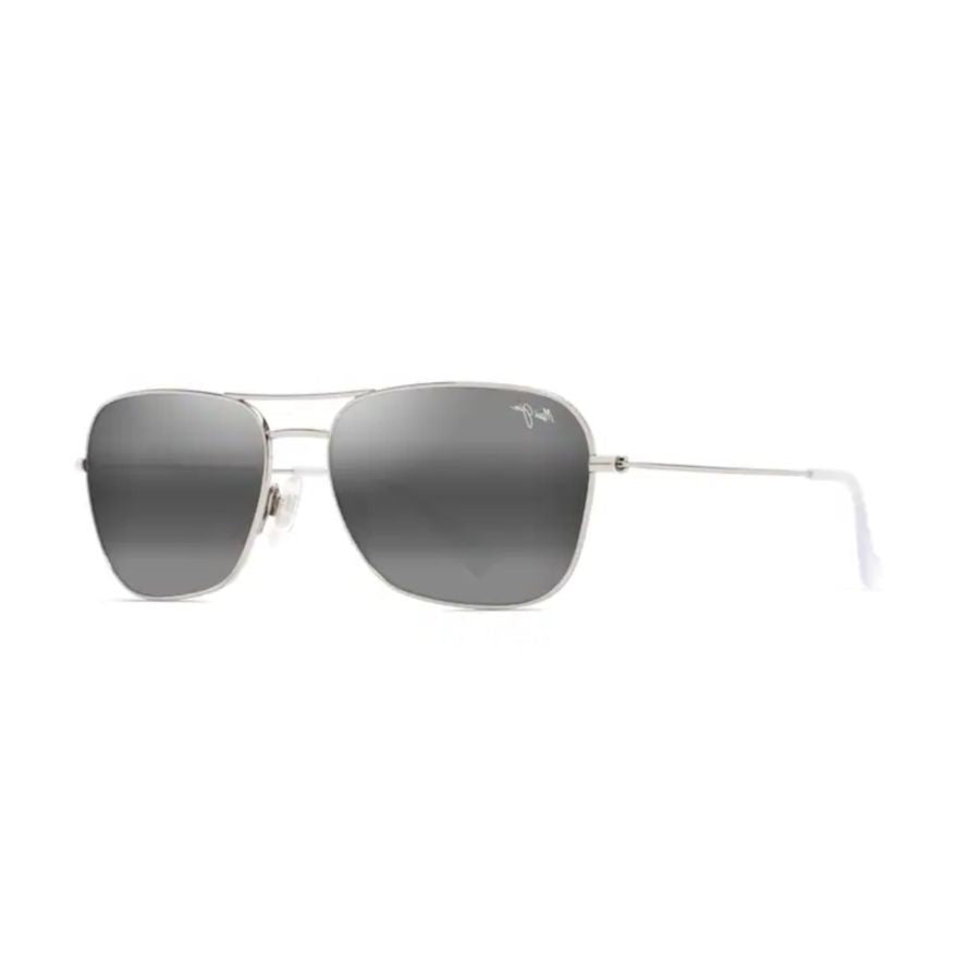 Maui Jim Naauao Rectangular Gradient Tinted Sunglasses With Silver Metal Frame