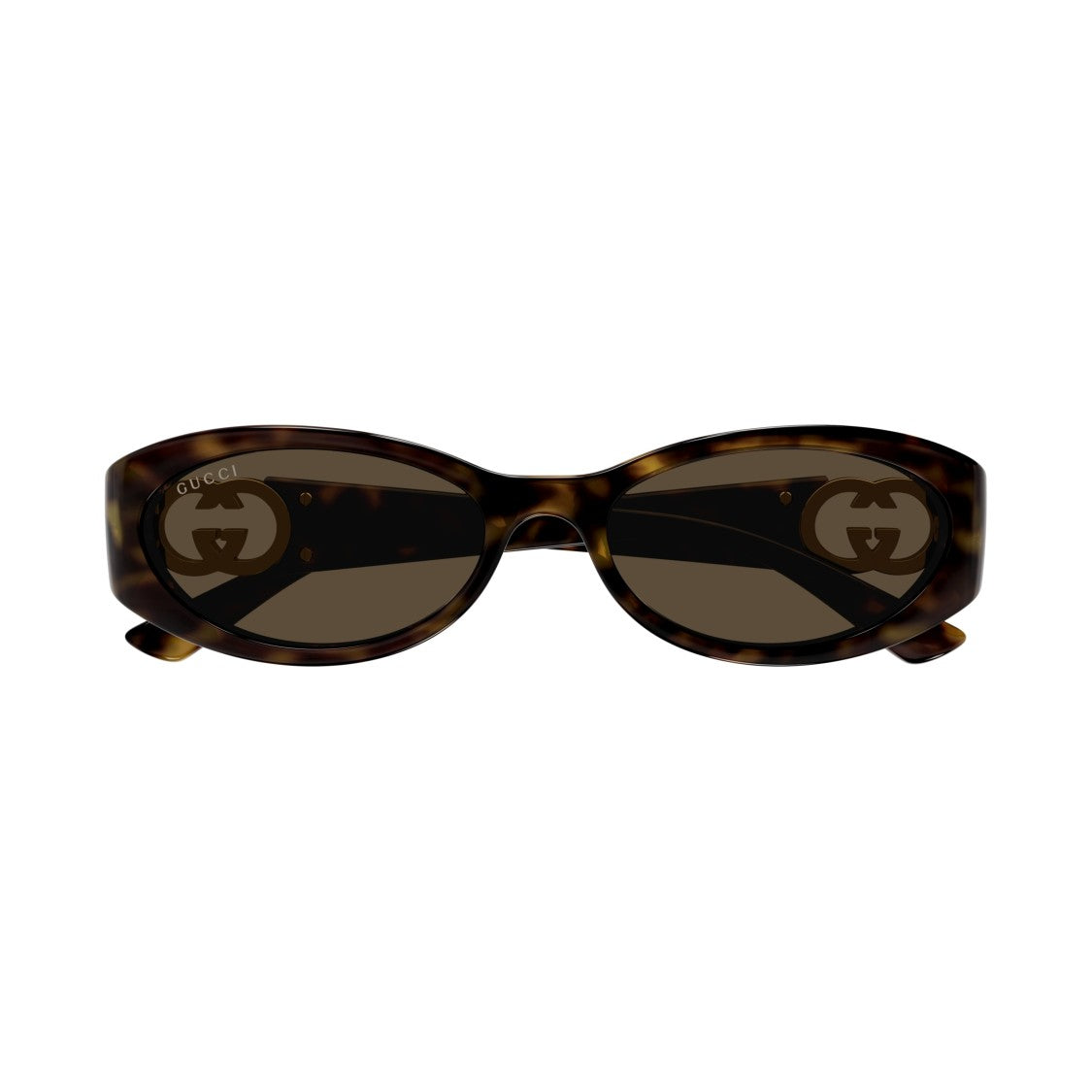 Gucci Tortoiseshell Oval Sunglasses With Gold-Tone Logo Accent
