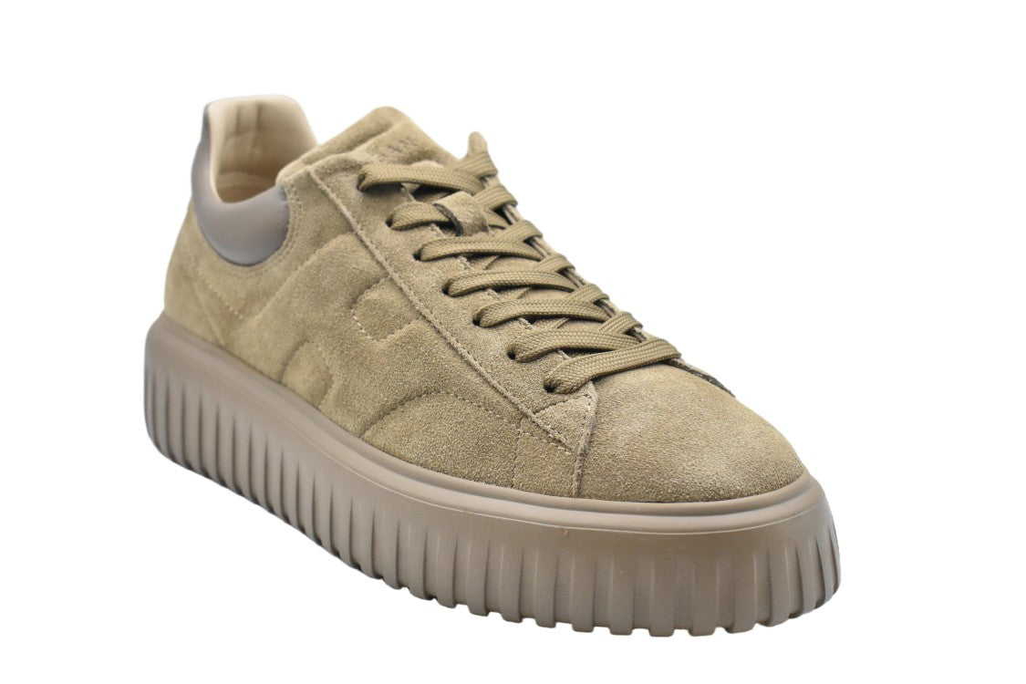 Hogan Beige Suede Memory Foam Padded Sneakers