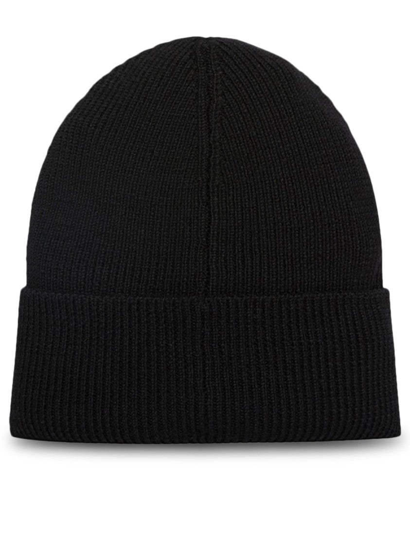 Dsquared2 Black Knitted Beanie With Raised Logo Patch