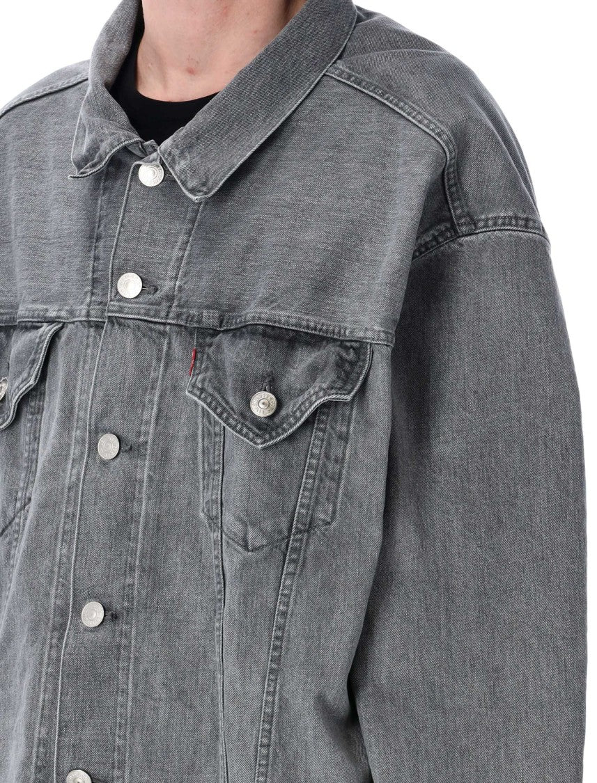 Junya Watanabe Washed Grey Oversized Denim Jacket