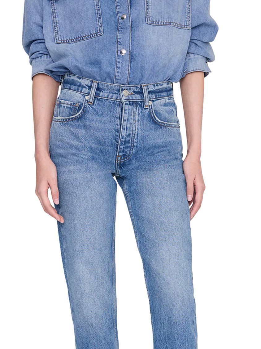 Anine Bing Classic Straight-Leg Jeans With Mid-Rise Waist