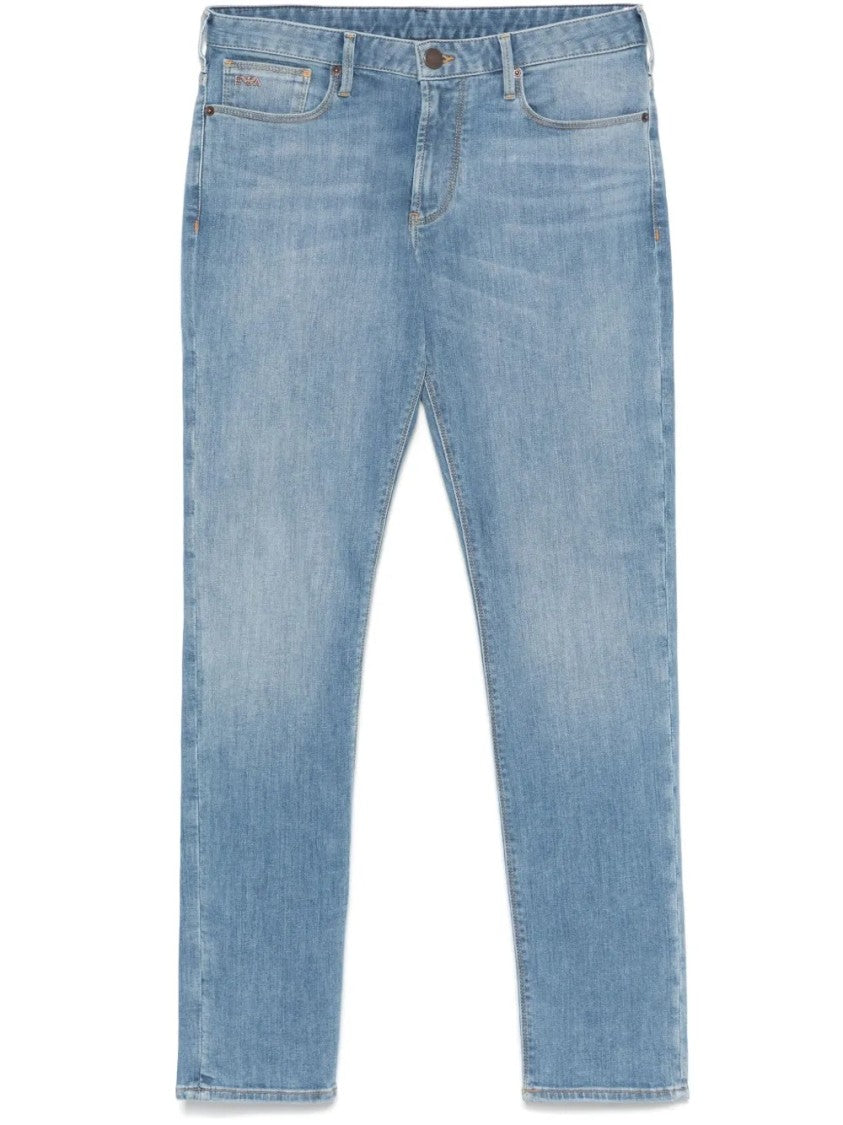 Emporio Armani Five-Pocket Jeans In Light Blue Wash