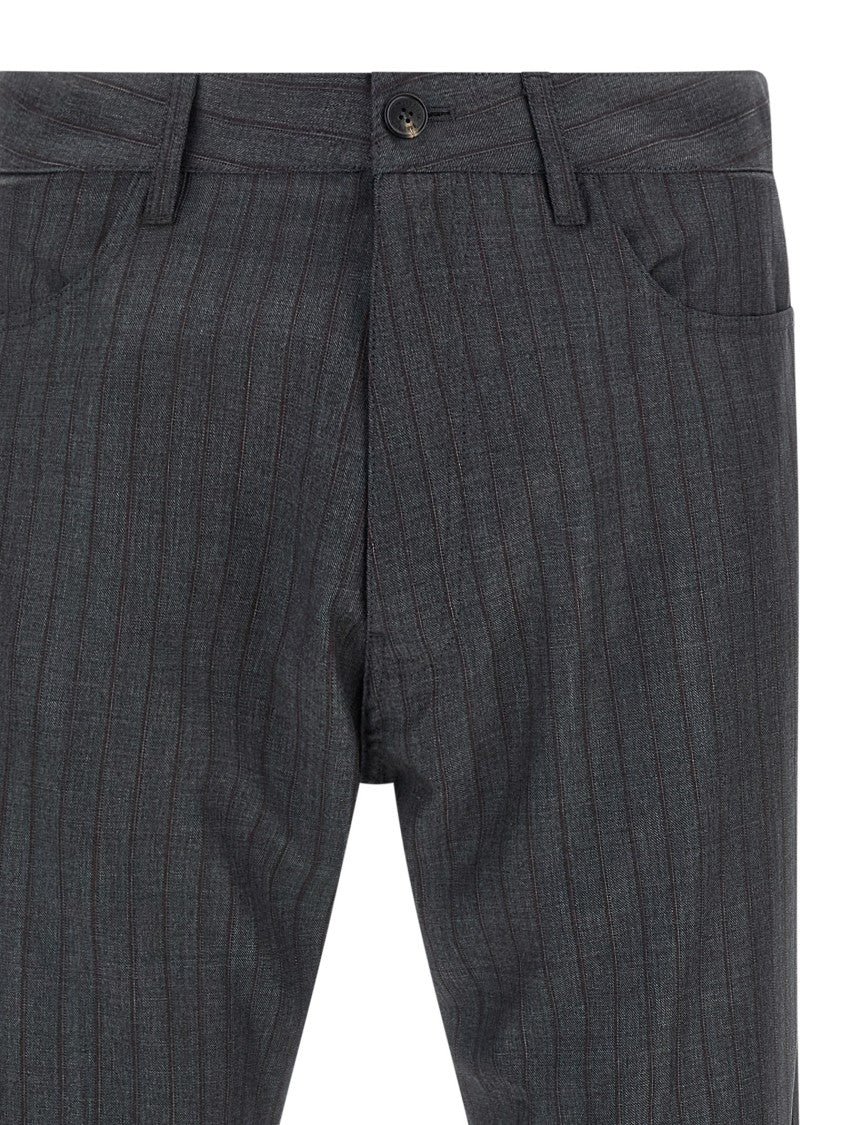 Balenciaga Pinstripe Wool Trousers With Straight Leg Silhouette