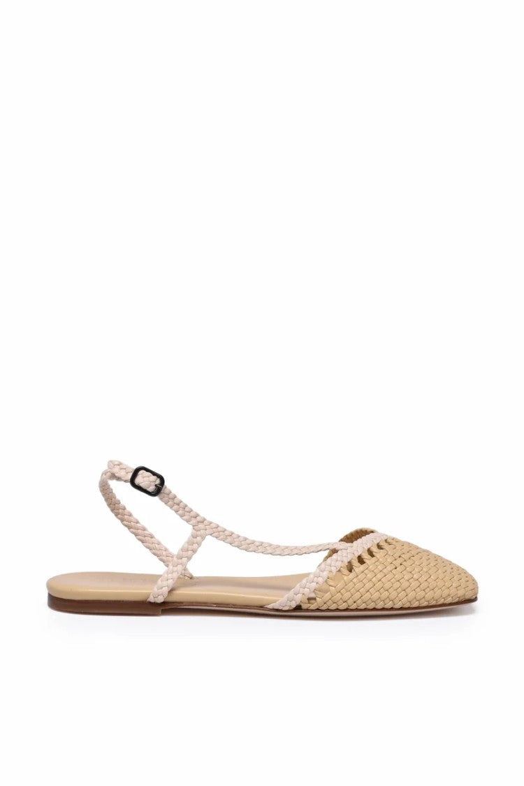 Hereu Asymmetrical Leather Sandal - Beige