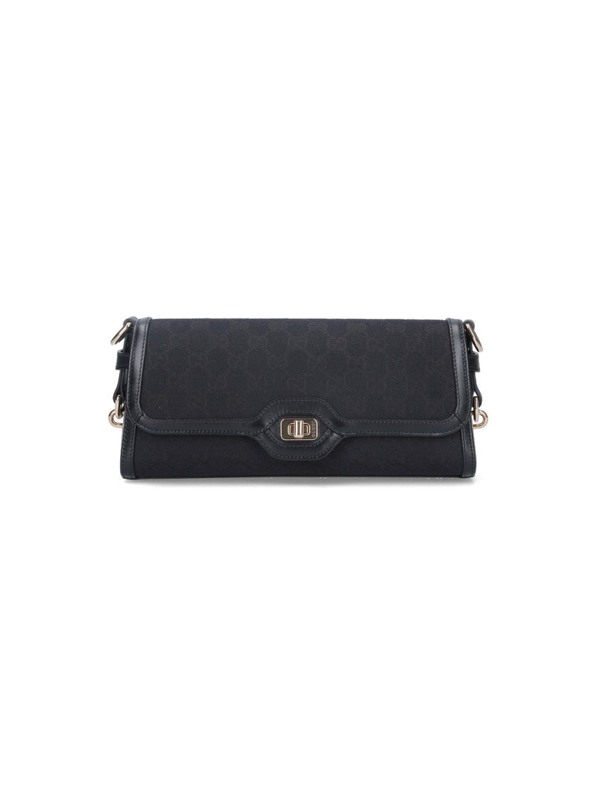 Gucci Small Shoulder Bag "Luce" In Gg Canvas With Leather Trim