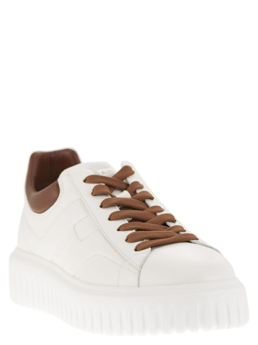 Hogan Sporty Nappa Leather Sneakers With Distinctive H Detail