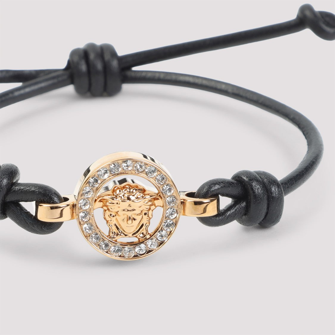 Versace Black Lamb Leather Bracelet