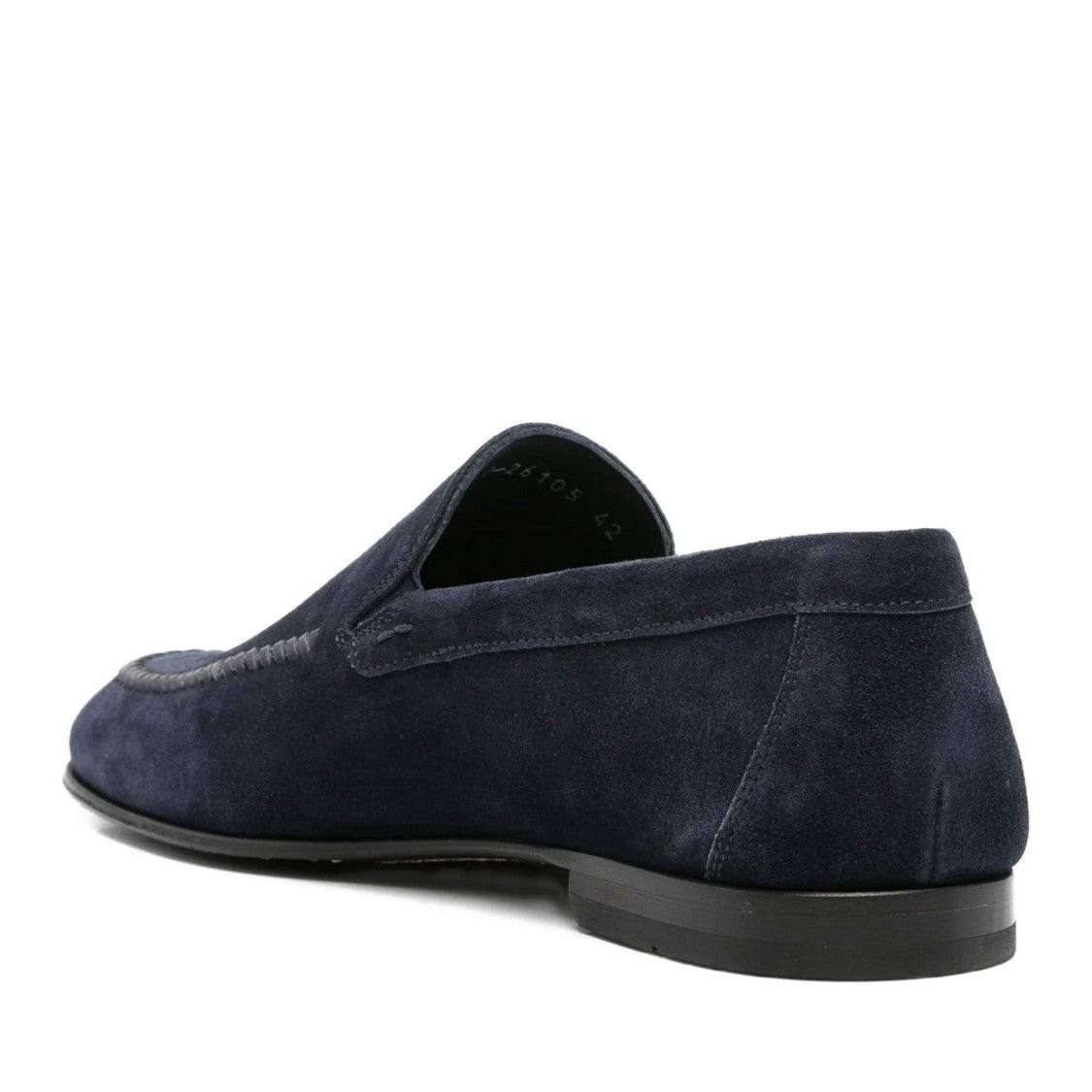 John Harrison Blue Suede Decorative Stitching Loafers